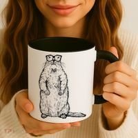 Hipster Groundhog In Nerd Glasses Coffee Mug thumb 3