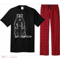 Hipster Groundhog In Nerd Glasses Pajama Set thumb 0