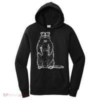Hipster Groundhog In Nerd Glasses Women's Hoodie thumb 0