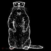 Hipster Groundhog In Nerd Glasses Women's Hoodie thumb 2