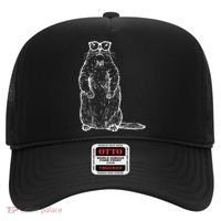 Hipster Groundhog In Nerd Glasses Hat thumb 0