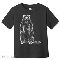 Hipster Groundhog In Nerd Glasses Toddler T-Shirt thumb 0