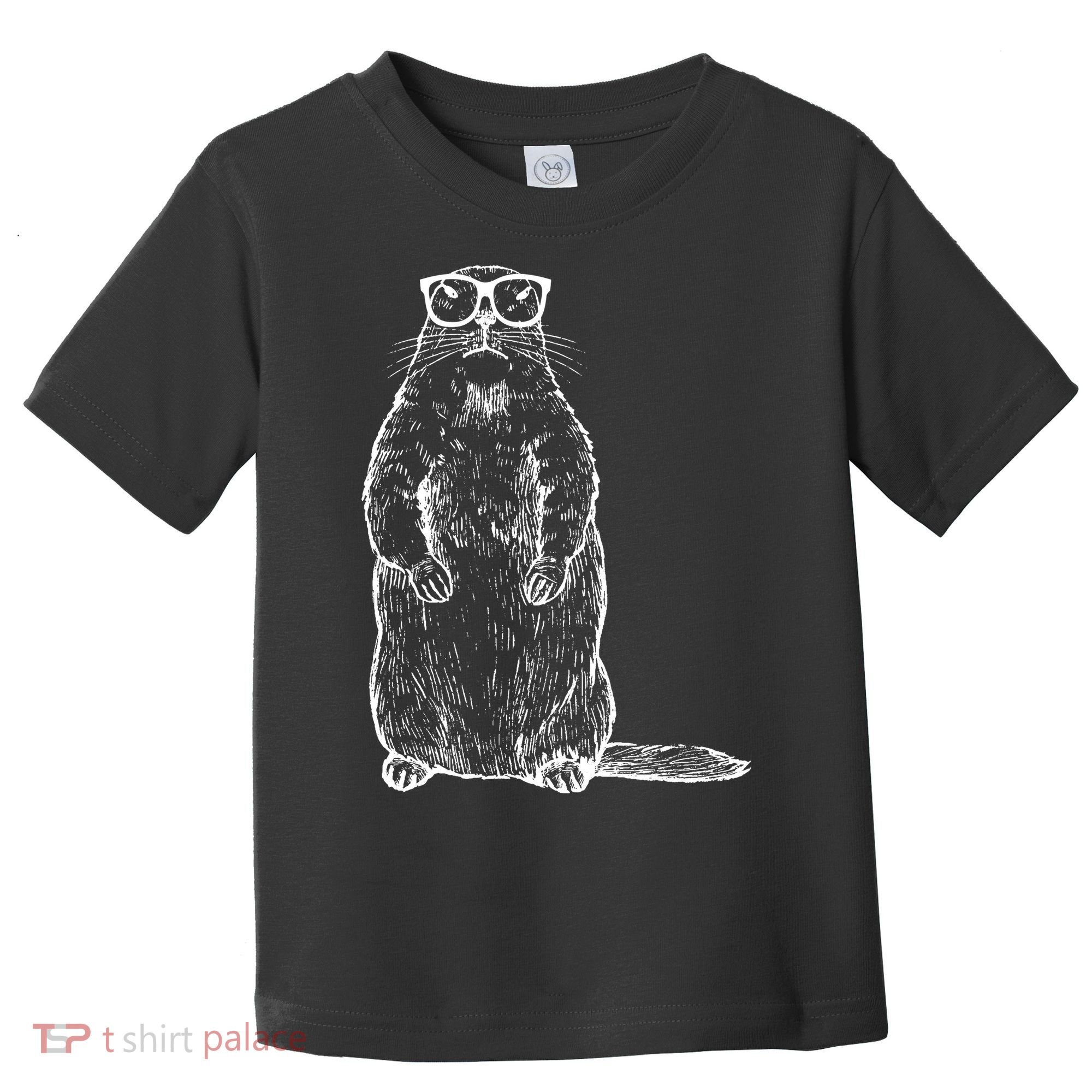 Hipster Groundhog In Nerd Glasses Toddler T-Shirt
