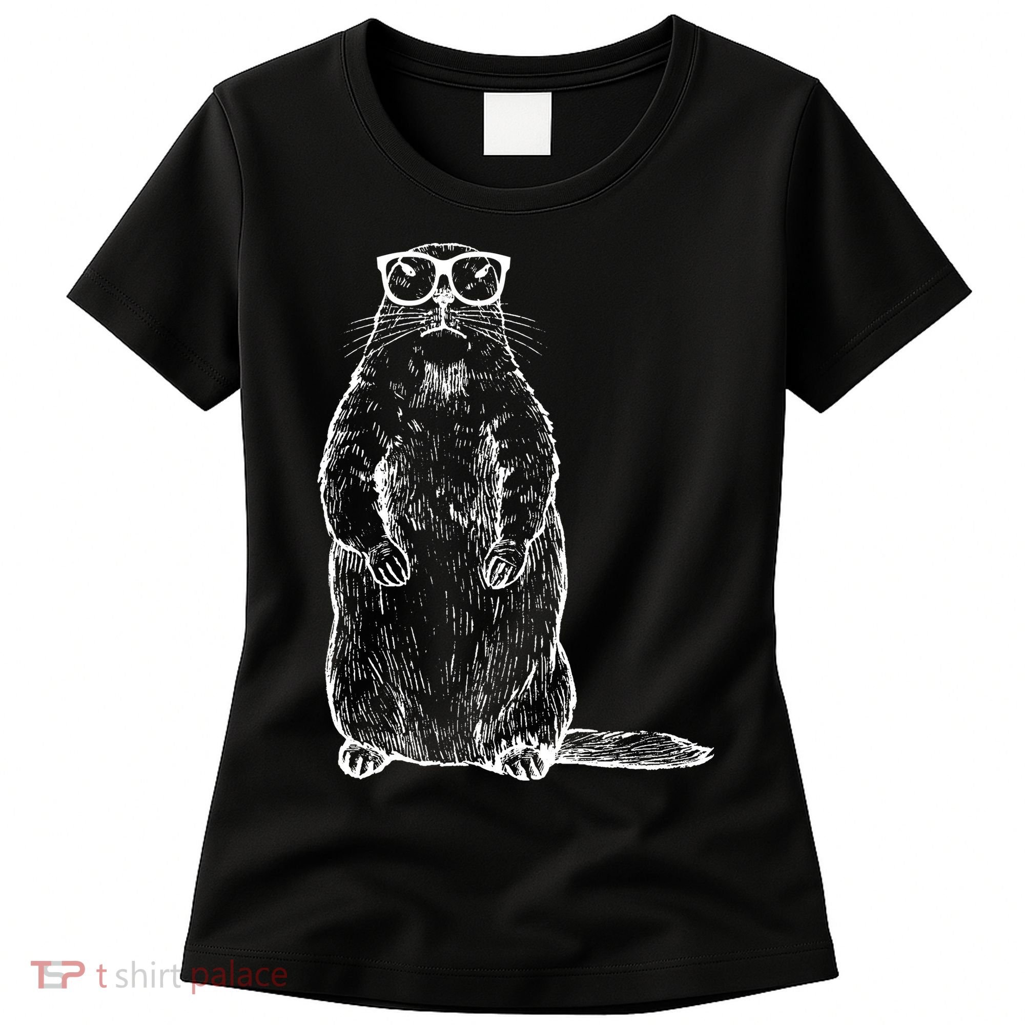 Hipster Groundhog In Nerd Glasses Women's T-Shirt