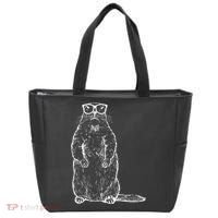 Hipster Groundhog In Nerd Glasses Tote Bag thumb 0