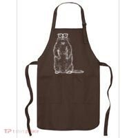 Hipster Groundhog In Nerd Glasses Apron thumb 0
