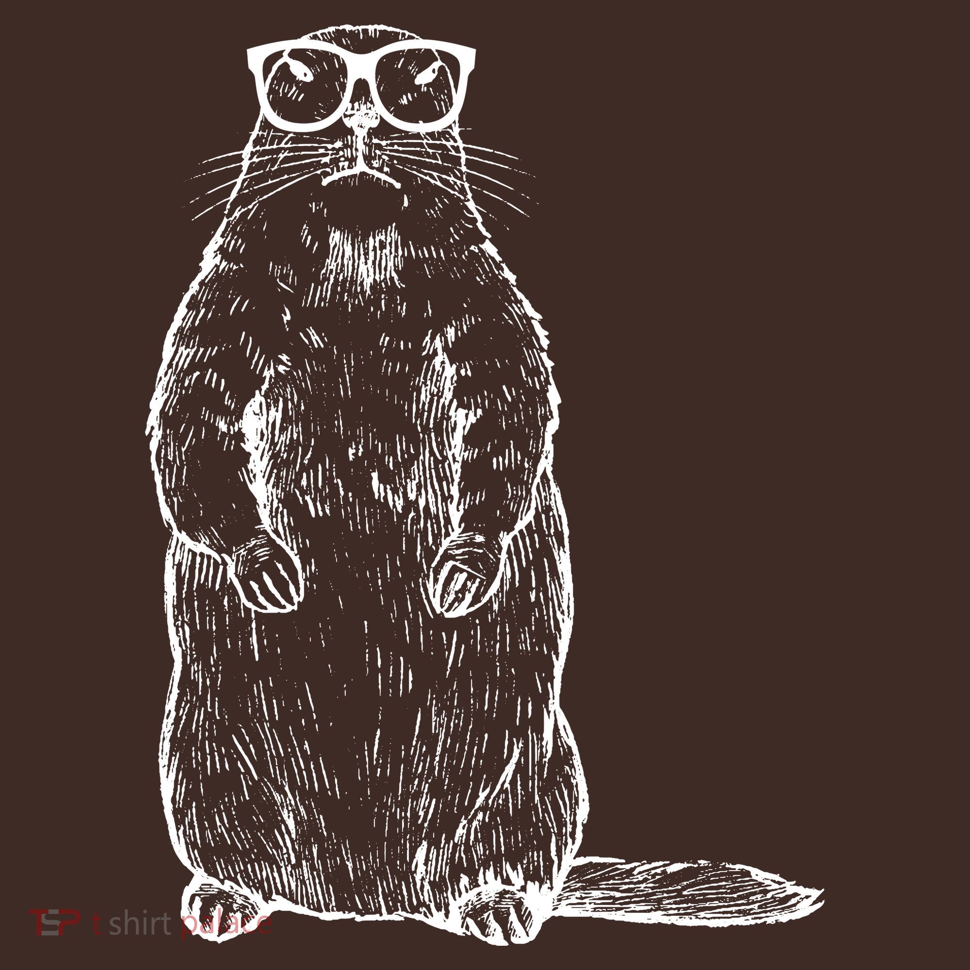 Hipster Groundhog In Nerd Glasses Apron