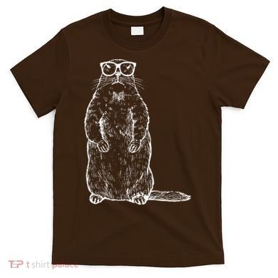 Hipster Groundhog In Nerd Glasses T-Shirt