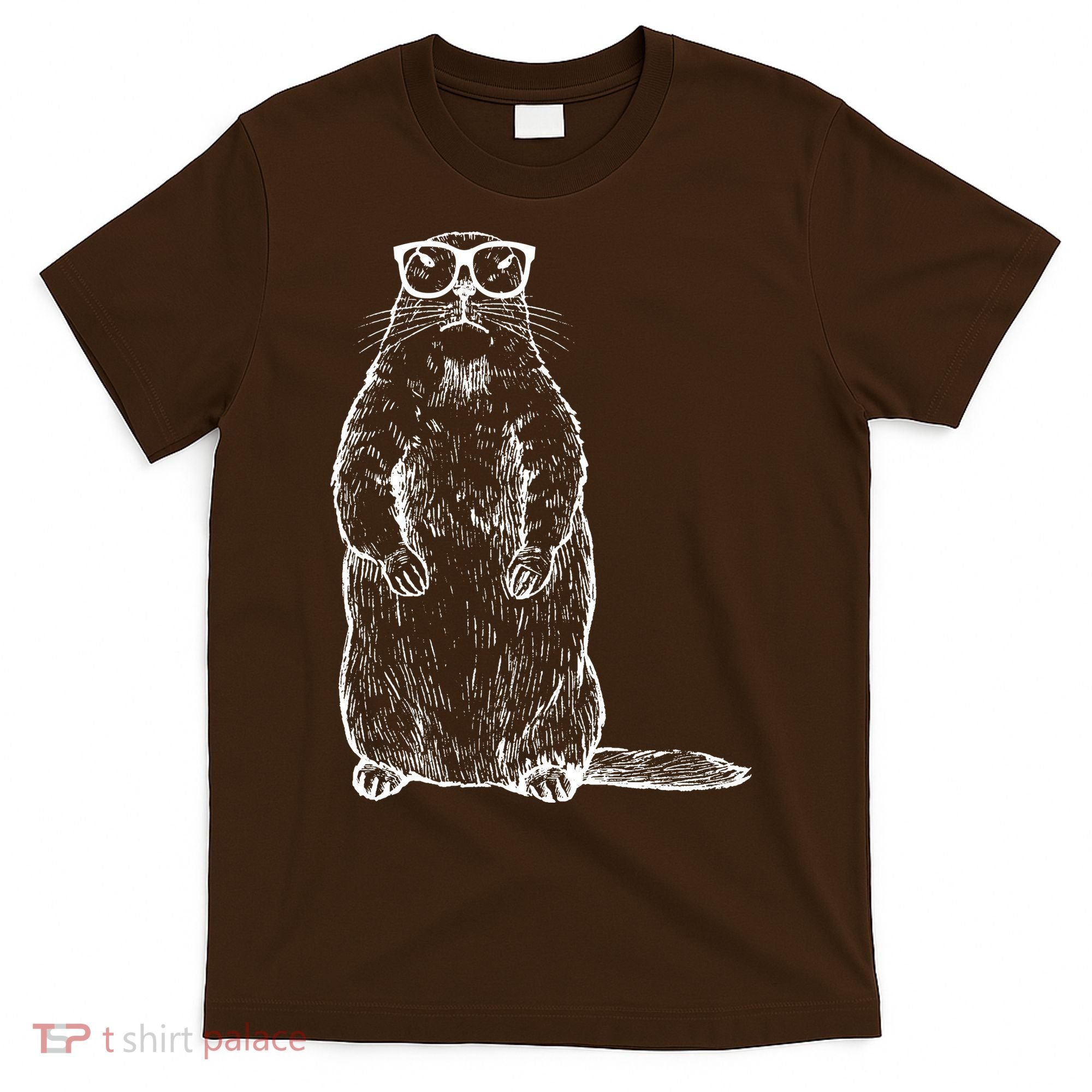 Hipster Groundhog In Nerd Glasses T-Shirt
