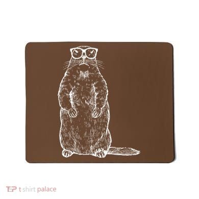 Hipster Groundhog In Nerd Glasses Mousepad