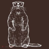 Hipster Groundhog In Nerd Glasses Mousepad thumb 1