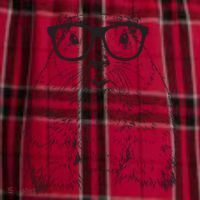 Hipster Groundhog In Nerd Glasses Animal Women's Flannel Plaid Pajama Pants thumb 2