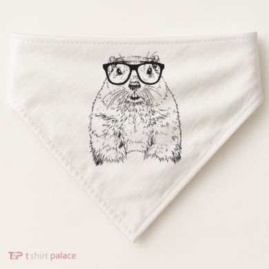 Hipster Groundhog In Nerd Glasses Animal USA-Made Doggie Bandana
