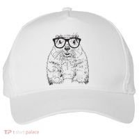 Hipster Groundhog In Nerd Glasses Animal Five-Panel Snapback Cap thumb 0