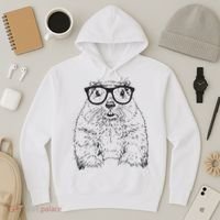 Hipster Groundhog In Nerd Glasses Animal Hoodie thumb 3