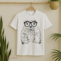 Hipster Groundhog In Nerd Glasses Animal T-Shirt thumb 2