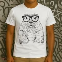 Hipster Groundhog In Nerd Glasses Animal T-Shirt thumb 3
