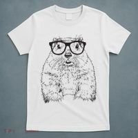 Hipster Groundhog In Nerd Glasses Animal T-Shirt thumb 5