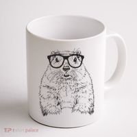 Hipster Groundhog In Nerd Glasses Animal Coffee Mug thumb 1