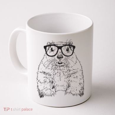 Hipster Groundhog In Nerd Glasses Animal Coffee Mug