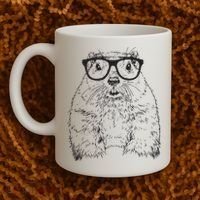 Hipster Groundhog In Nerd Glasses Animal Coffee Mug thumb 2