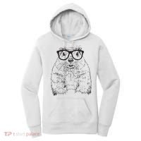 Hipster Groundhog In Nerd Glasses Animal Women's Hoodie thumb 0