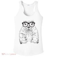 Hipster Groundhog In Nerd Glasses Animal Ladies PosiCharge Competitor Racerback Tank thumb 0
