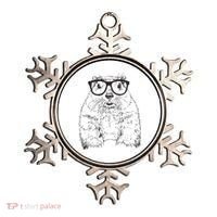 Hipster Groundhog In Nerd Glasses Animal Ornament thumb 0