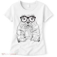 Hipster Groundhog In Nerd Glasses Animal Women's T-Shirt thumb 0