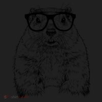 Hipster Groundhog In Nerd Glasses Animal Women's Sweatshirt thumb 2