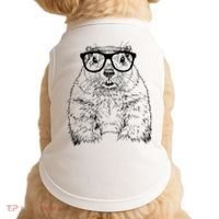 Hipster Groundhog In Nerd Glasses Animal Doggie Tank thumb 0