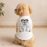 Hipster Groundhog In Nerd Glasses Animal Doggie Tank thumb 2