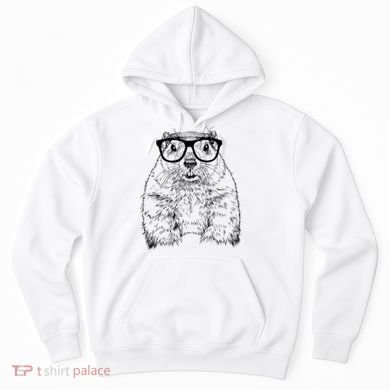 Hipster Groundhog In Nerd Glasses Animal Hoodie