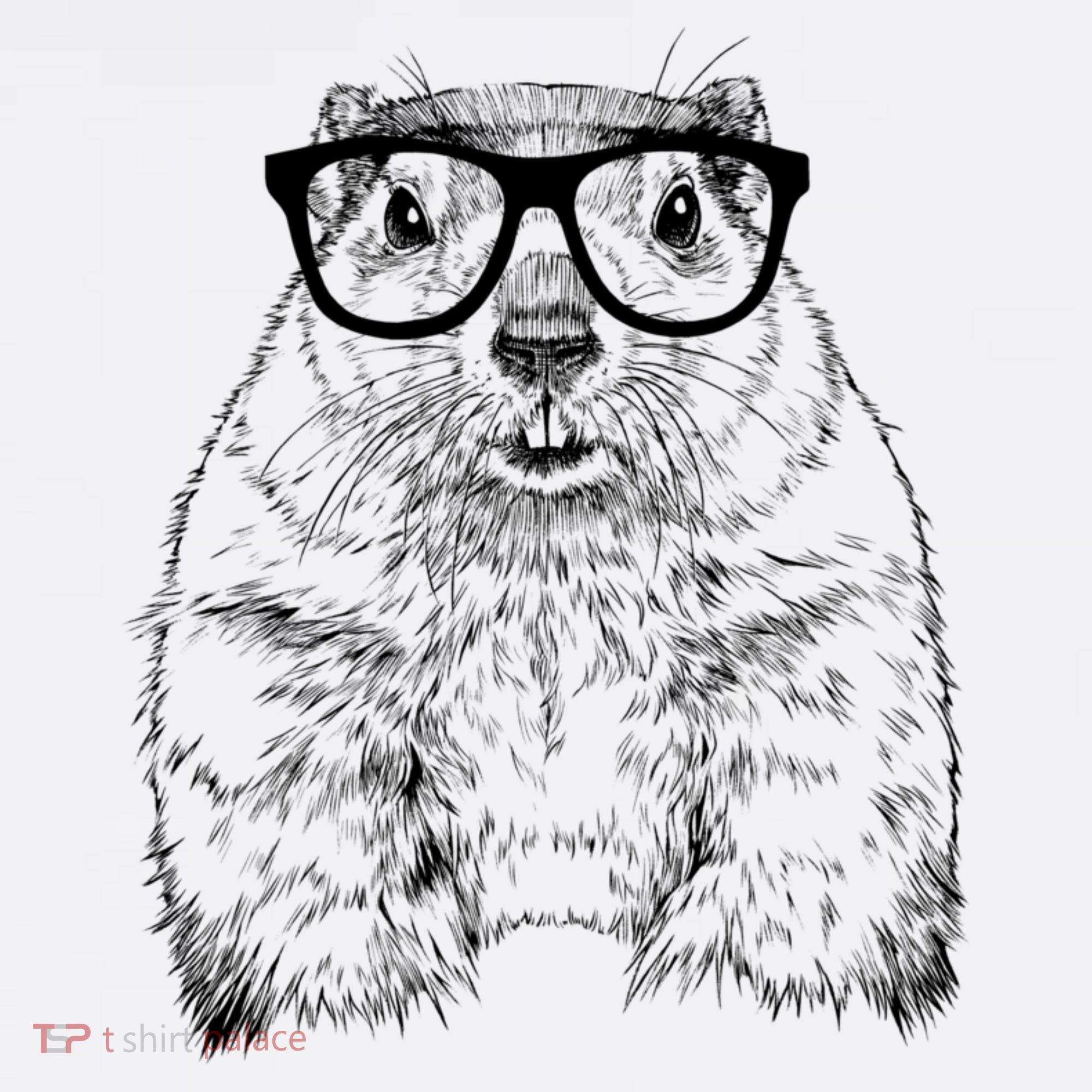 Hipster Groundhog In Nerd Glasses Animal Apron