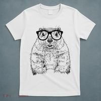 Hipster Groundhog In Nerd Glasses Animal T-Shirt thumb 5