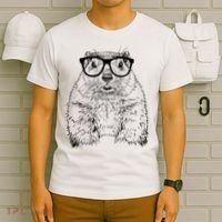 Hipster Groundhog In Nerd Glasses Animal T-Shirt thumb 6