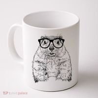 Hipster Groundhog In Nerd Glasses Animal Coffee Mug thumb 0