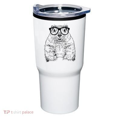 Hipster Groundhog In Nerd Glasses Animal Tumbler