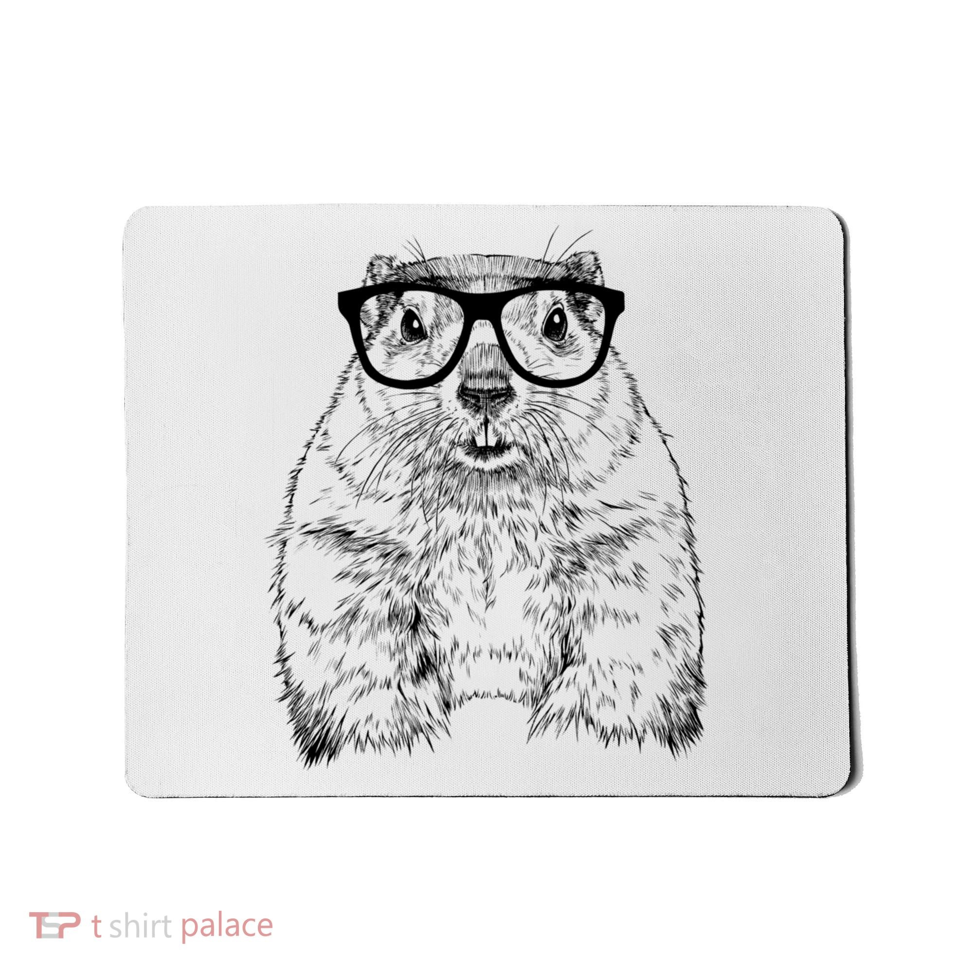 Hipster Groundhog In Nerd Glasses Animal Mousepad