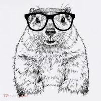 Hipster Groundhog In Nerd Glasses Animal Mousepad thumb 1
