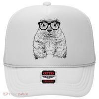 Hipster Groundhog In Nerd Glasses Animal Hat thumb 0