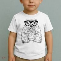 Hipster Groundhog In Nerd Glasses Animal Toddler T-Shirt thumb 2