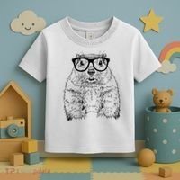 Hipster Groundhog In Nerd Glasses Animal Toddler T-Shirt thumb 3