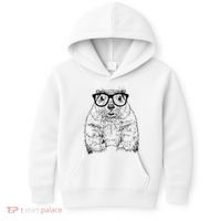 Hipster Groundhog In Nerd Glasses Animal Kids Hoodie thumb 0