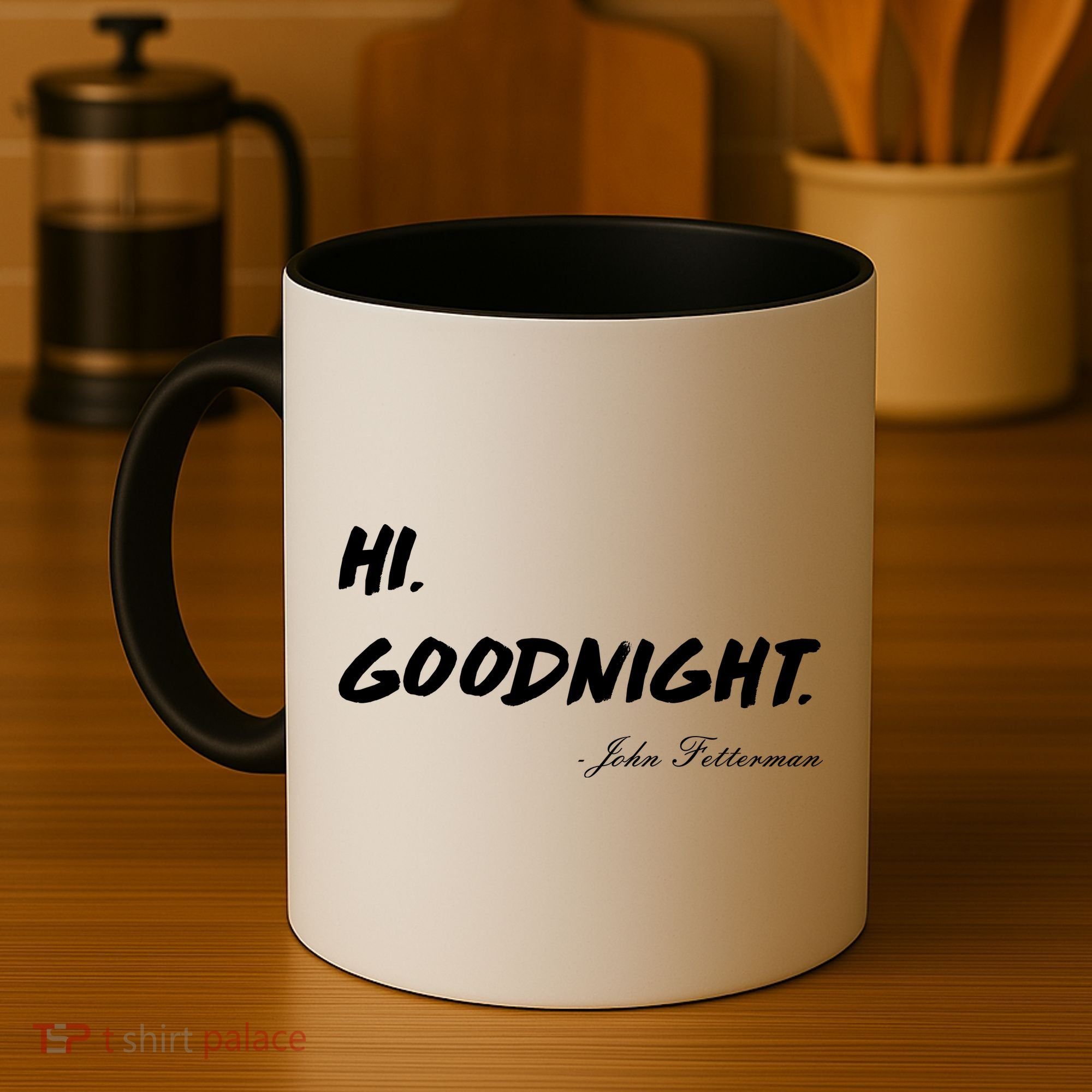 HI. Goodnight. John Fetterman Funny Debate Quote Coffee Mug