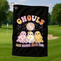 Halloween Ghouls Just Wanna Have Fun Golf Towel thumb 1