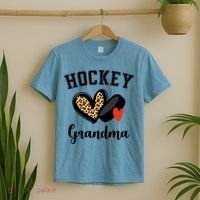 Hockey Grandma Leopard Heart Grandmother Meaningful Gift T-Shirt thumb 2