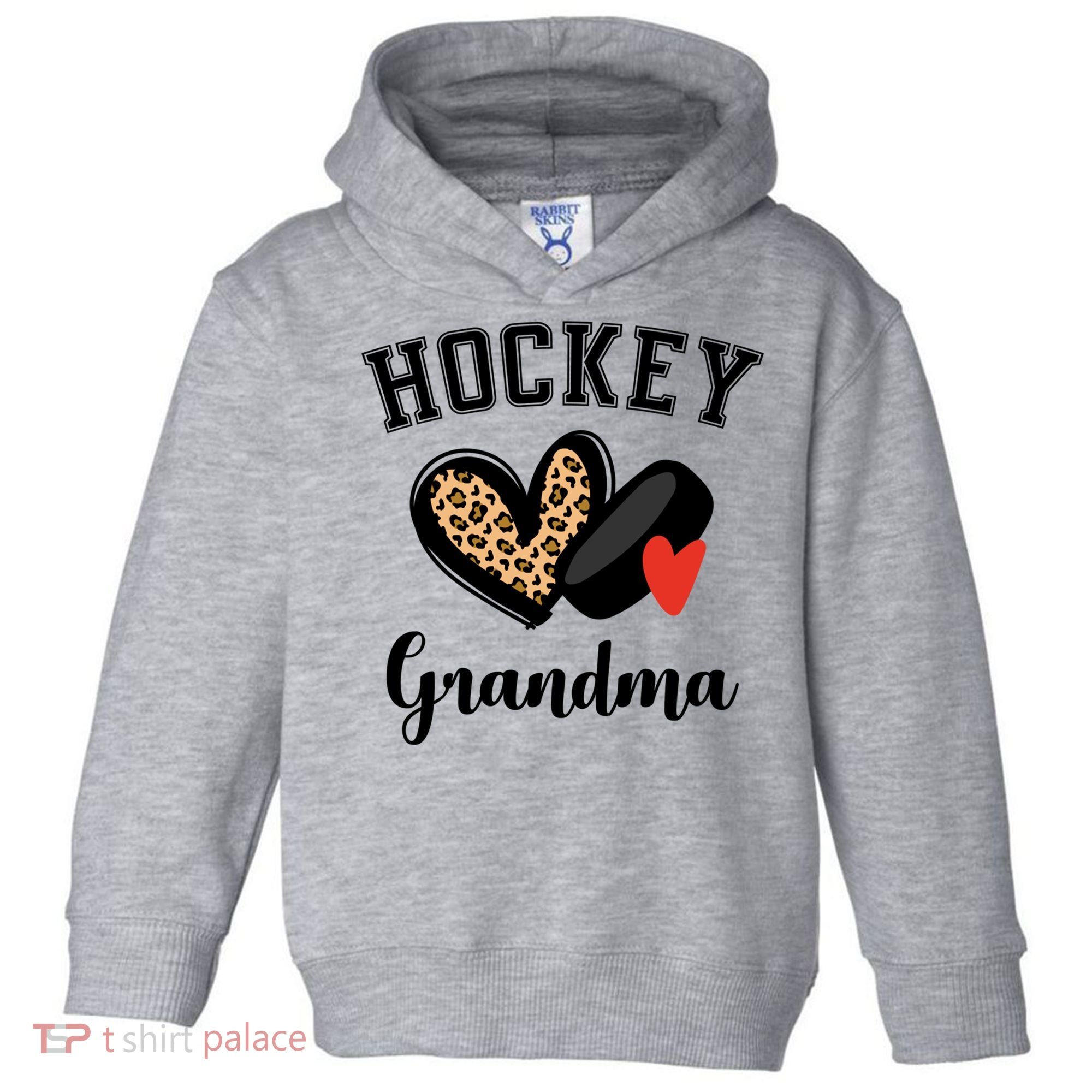 Hockey Grandma Leopard Heart Grandmother Meaningful Gift Toddler Hoodie