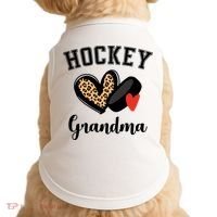 Hockey Grandma Leopard Heart Grandmother Meaningful Gift Doggie Tank thumb 0
