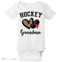 Hockey Grandma Leopard Heart Grandmother Meaningful Gift Baby Bodysuit thumb 0